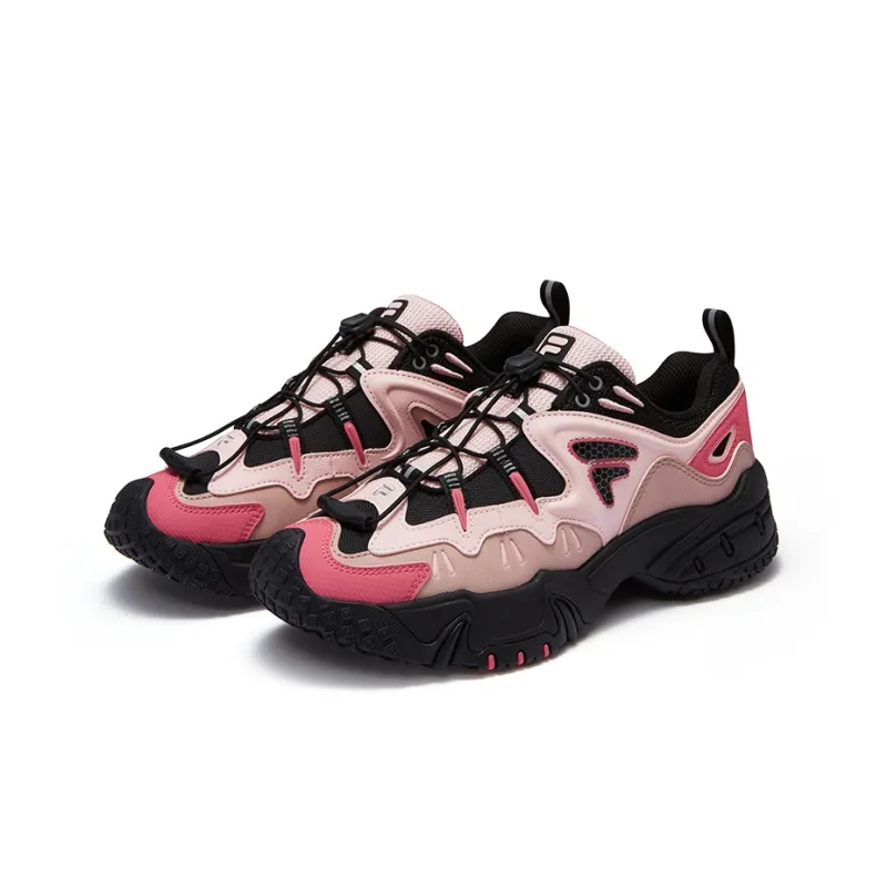 FILA FUSION KRIPTONITE Slip-Resistant Breathable Moisture-Wicking Low-Top Chunky Sneakers Women's Black Pink-1