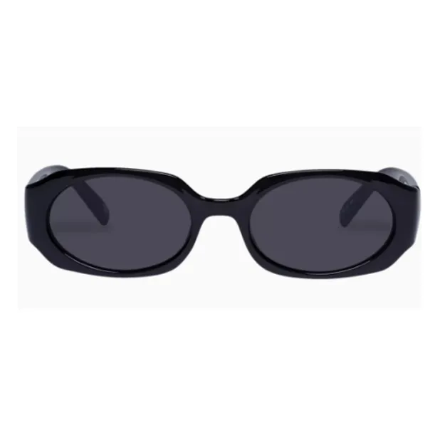 Le Specs Polycarbonate Oval Sunglasses Women's Black-1
