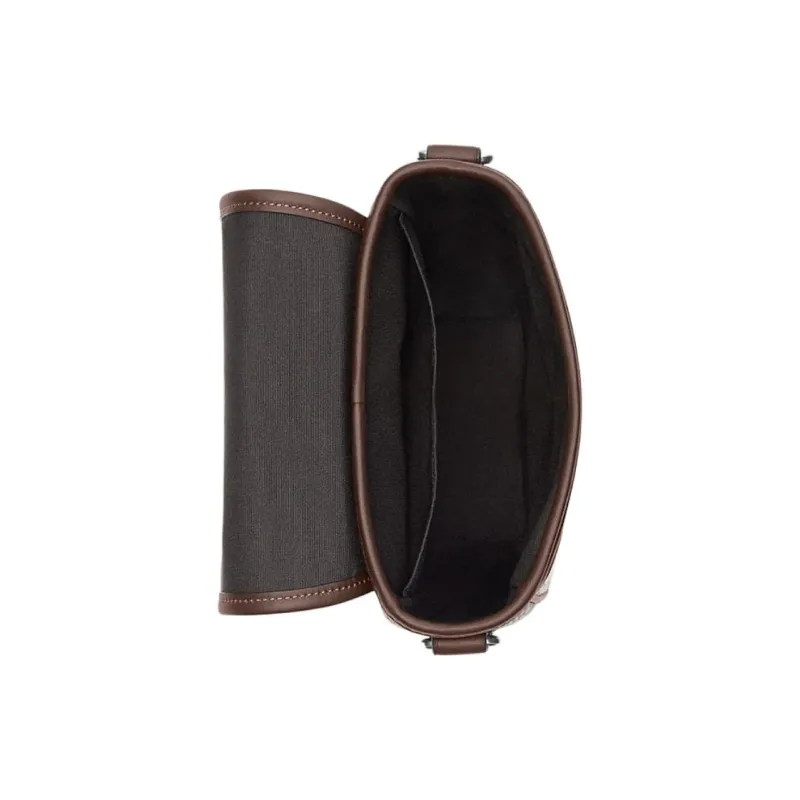 COACH Cow Leather With Fabric Shoulder Bag, Crossbody Bag Trumpets Men's Oak & Maple Brown-2