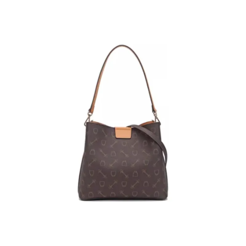 Why Artificial Leather Shoulder Bag Women's Dark Coffee/Apricot-2