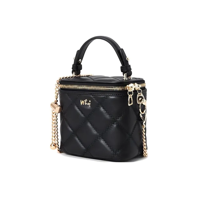Why Cow Leather Shoulder Bag, Crossbody Bag, Handbag Mini Women's White/Black/Hyacinth Purple-10