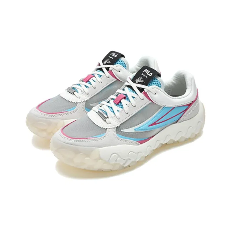 FILA Gara Anti-Slip Wear-Resistant Low-Top Casual Running Shoes Women's White Pink-1