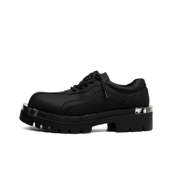 Zuogedu Versatile Trendy Sneakers & Casual Shoes Large Head Fashion Derby Shoes Men's Black