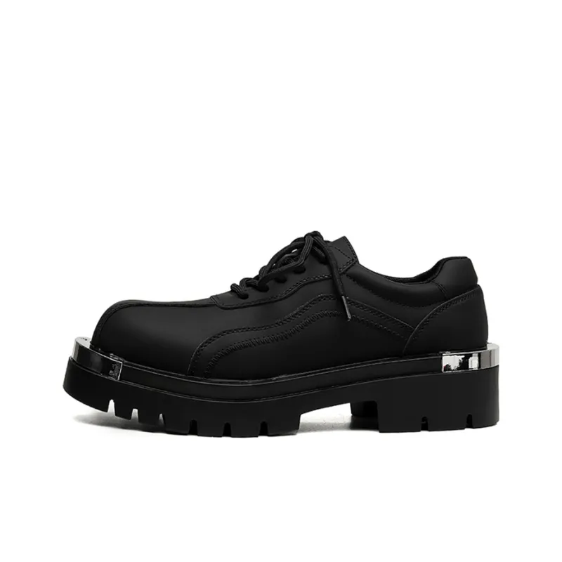 Zuogedu Versatile Trendy Sneakers & Casual Shoes Large Head Fashion Derby Shoes Men's Black-0