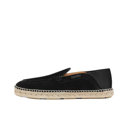 VERSACE Logo-print Suede Espadrilles