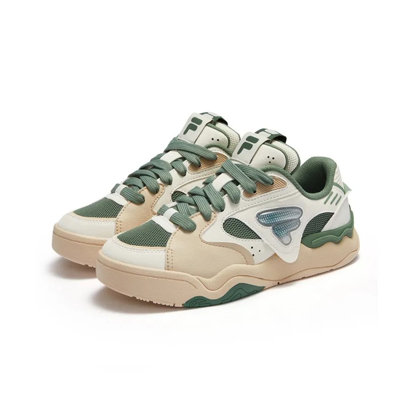 FILA FUSION Low-Top Skateboard Shoes Women's White Green-1