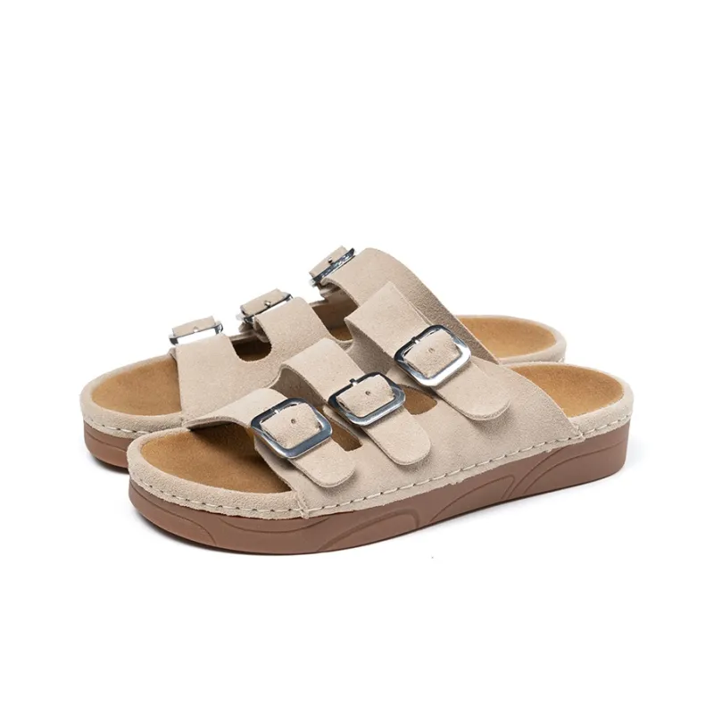LAORENTOU Rubber Sole Quick Dry Slide Slippers Women's Apricot-2