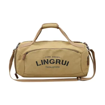 Alcohol Dragon Canvas Travel Bag Regular Unisex Black/Khaki