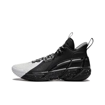 LiNing Anti five 4 Cushioned Wear Resistant Breathable Mid Top Basketball Shoes Men's Black White