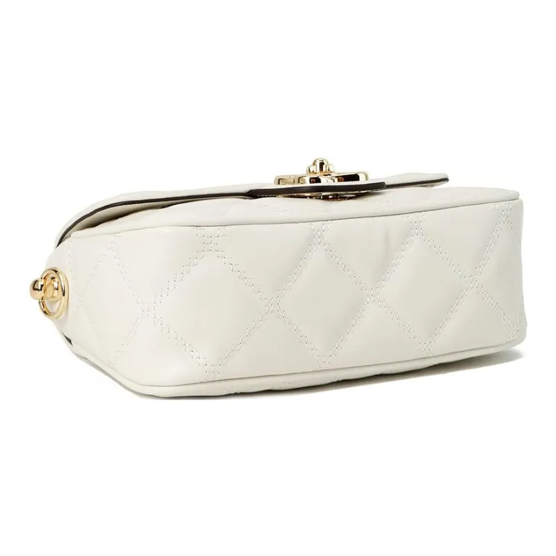 Why Cow Leather Shoulder Bag, Crossbody Bag Small Size Women's Hyacinth Purple/White/Black-10