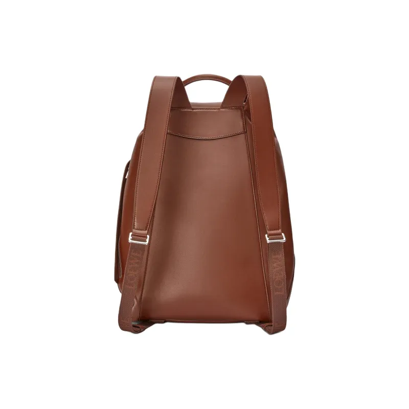 LOEWE Flamenco Shiny Soft Cow Leather Backpack Men's Brownie-2