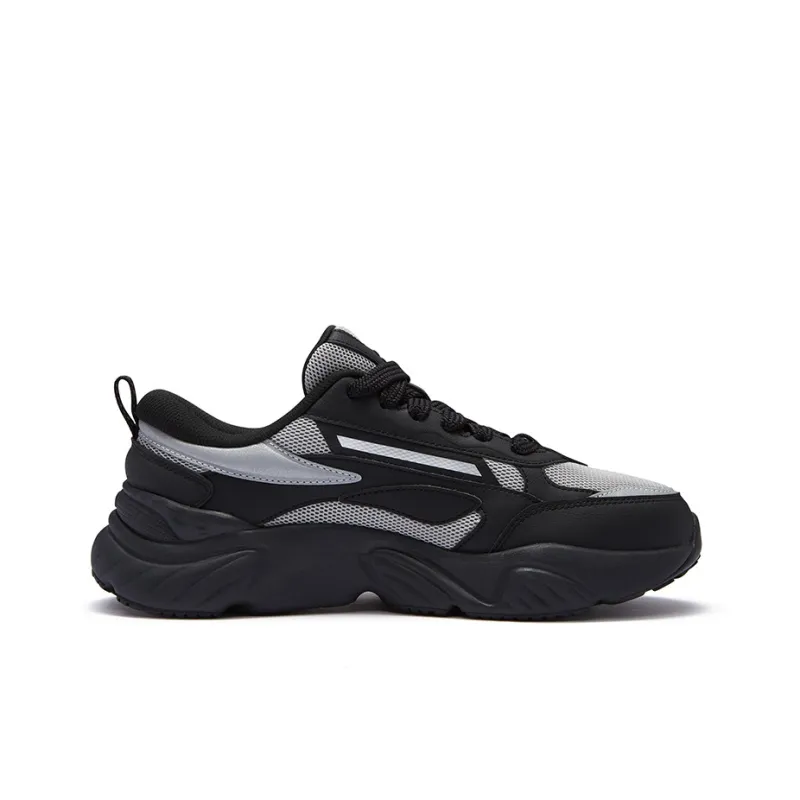 FILA FUSION Conch D Anti Slip And Wear Resistant Breathable Low Top Chunky Sneakers Men's Black Gray-1