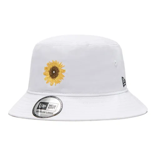 New Era Cotton Bucket Hats Unisex White