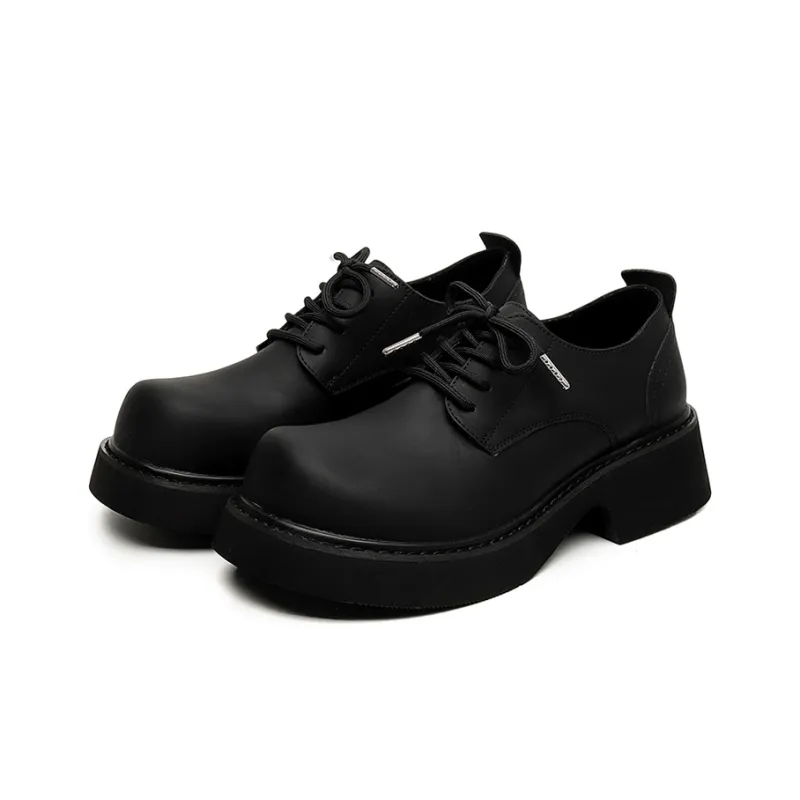 Zuogedu Fashion Big Head Casual Shoes Trendy Versatile Derby Shoes Men's Black-2