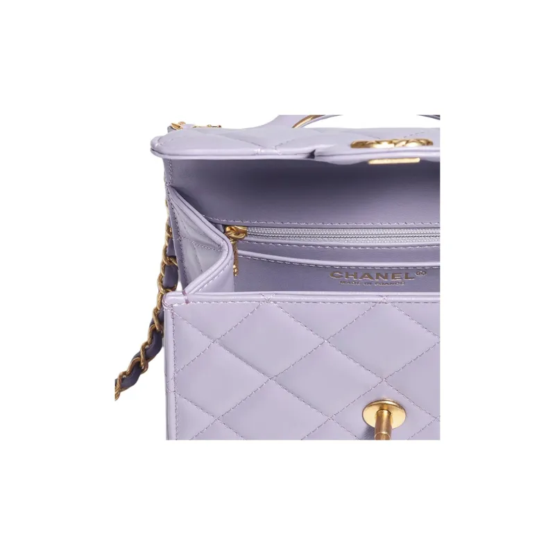 CHANEL Sheepskin Flap Bag, Shoulder Bag, Crossbody Bag, Handbag Mini Women's Taro Purple-3