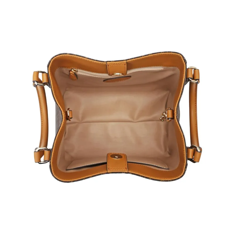 Why Artificial Leather Bucket Bag, Shoulder Bag, Crossbody Bag, Handbag Medium Size Women's Coffee/Milk Tea-5