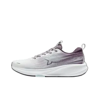 XTEP Cushioning Wear-Resistant Low-Top Casual Running Shoes Women's Purple White Green