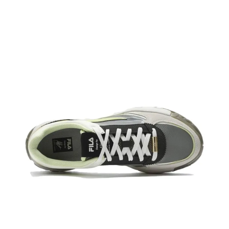 FILA Gara Anti-Slip Wear-Resistant Low-Top Casual Running Shoes Men's Green Gray-2