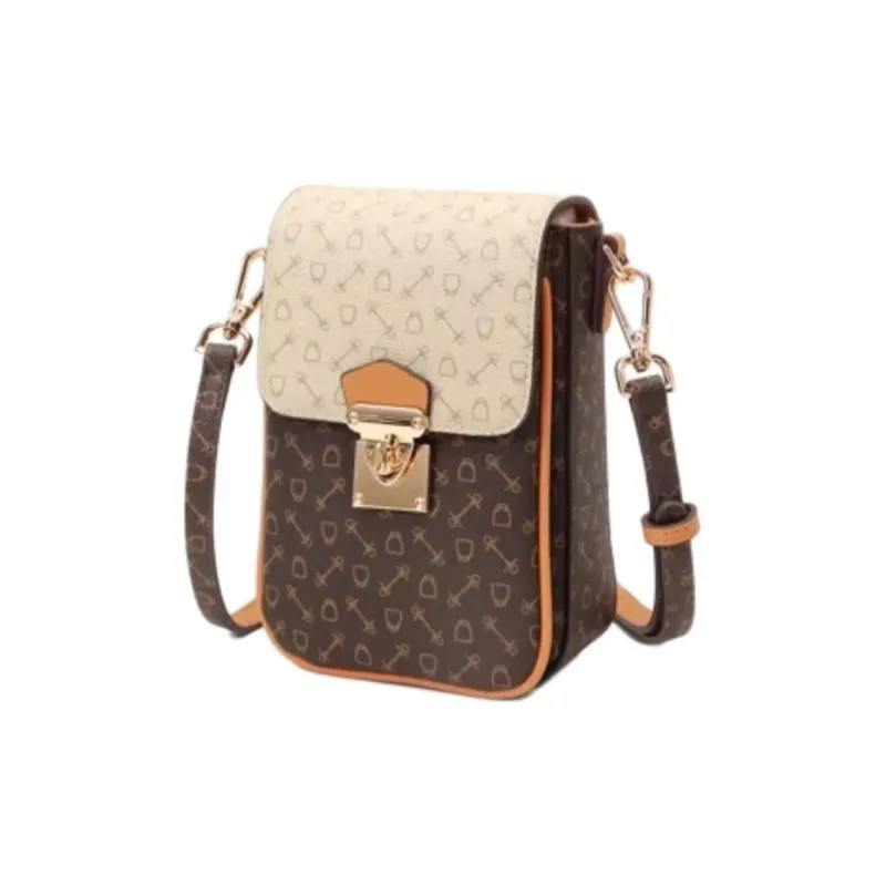Why Artificial Leather Shoulder Bag Crossbody Bag Small Size Women's Coffee With Caramel/Coffee With Apricot-7