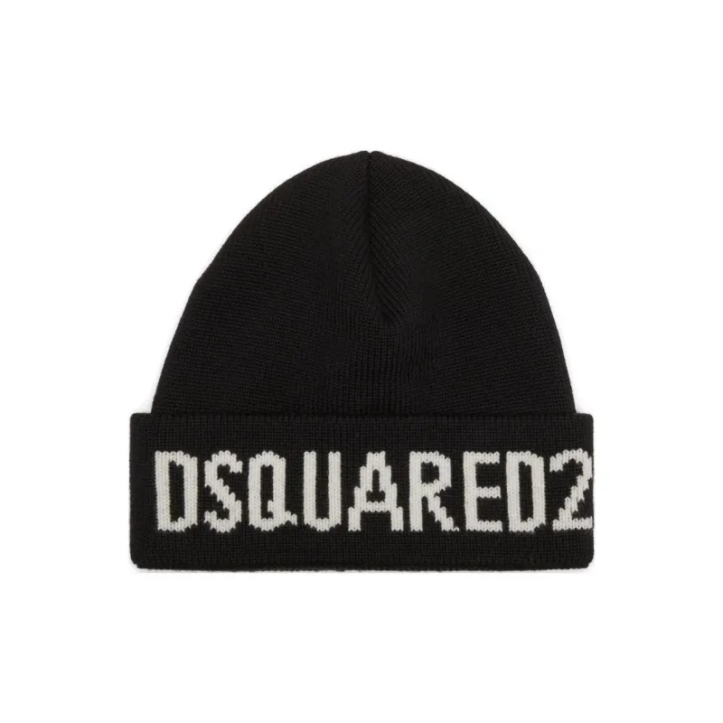 DSQUARED 2 DSQUARED 2 Logo Intarsia Beanie-0