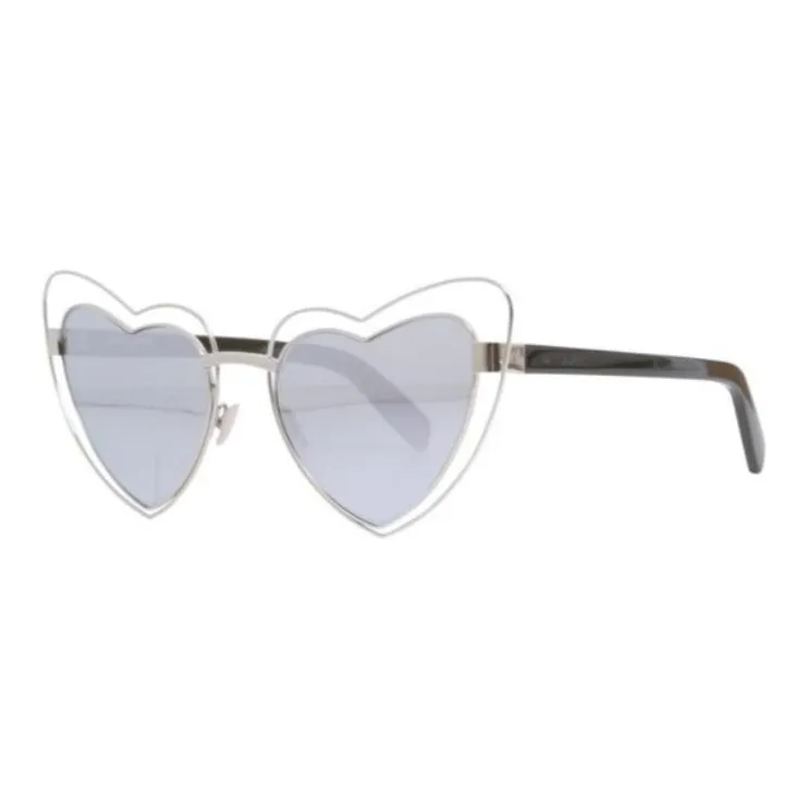 SAINT LAURENT Irregular Shape Sunglasses Women's Silver-0