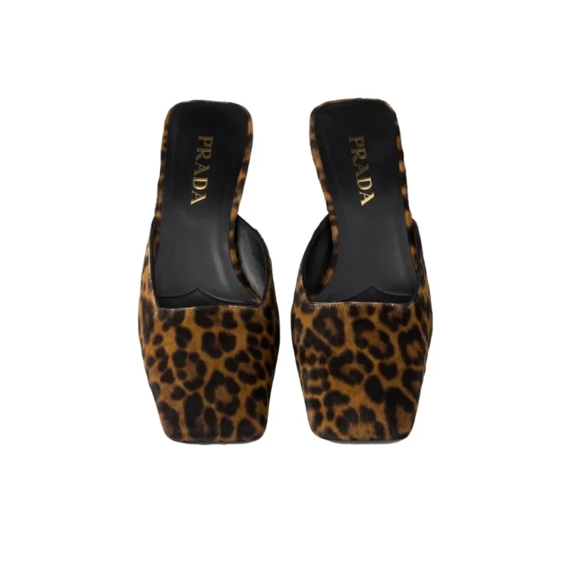 PRADA 35mm Leopard-print Mules-4