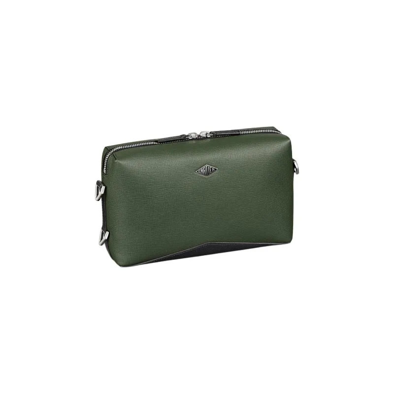 CARTIER Calfskin Crossbody Bag Shoulder Bag Men's Khaki Green-1