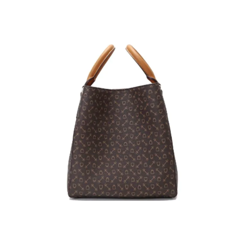 Why Artificial Leather Bucket Bag, Shoulder Bag, Crossbody Bag, Handbag Medium Size Women's Coffee/Milk Tea-3