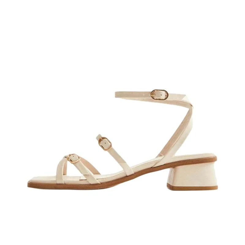 ALOHAS Tanya Strap Sandals 5cm Women's Ecru-0
