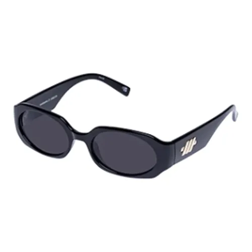 Le Specs Polycarbonate Oval Sunglasses Women's Black
