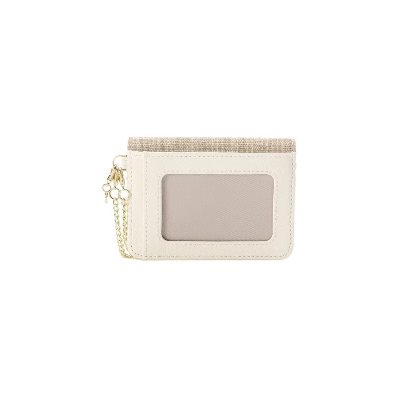 SAMANTHA THAVASA Cotton Synthetic Leather And Polyester Blend Card Holder Women's White-3