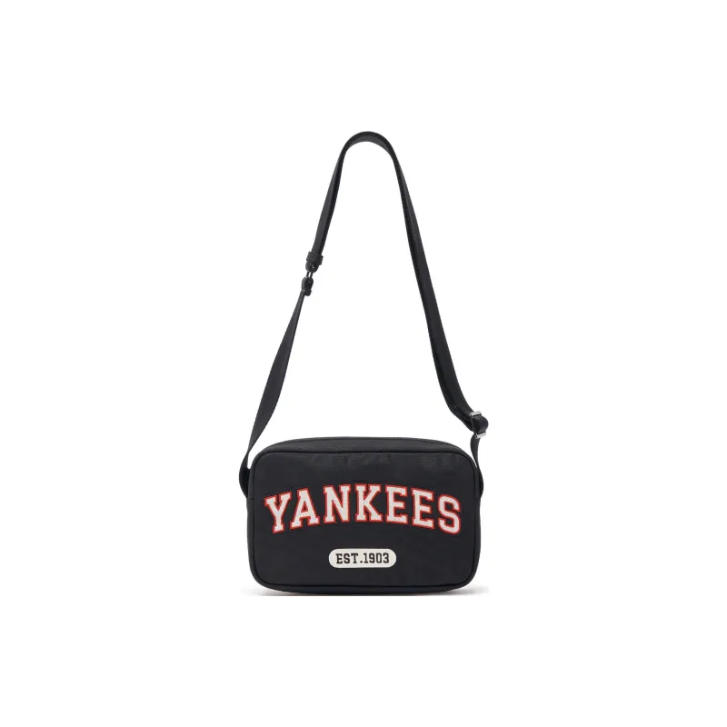MLB New York Yankees Blended Material Camera Bag, Shoulder Bag, Crossbody Bag Medium Size Unisex Black-4