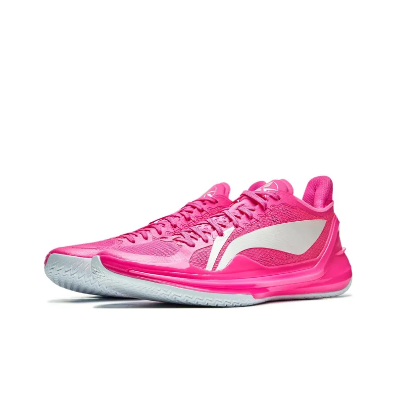 LiNing Blade 4V2 Cushioning Slip Resistant Support Lightweight Rebound Low Top Basketball Shoes Men's Pink-2