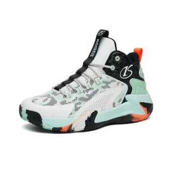 KAISER Cushioned Slip Resistant Abrasion Resistant Breathable Mid Top Basketball Shoes Men's White Blue