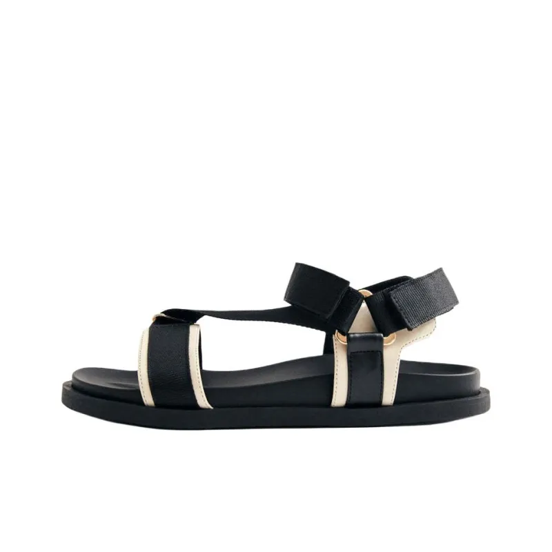 ALOHAS Indigo Strap Sandals Women's Black White-0
