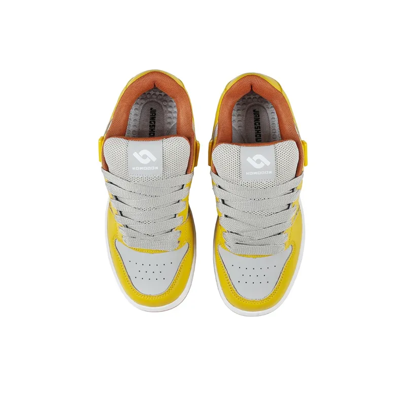 HOMDOON Coverage Wear Resistant Low Top Skateboard Shoes Unisex Orange Juice-3