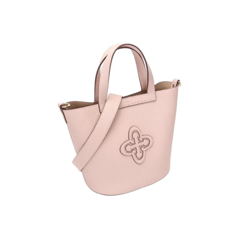 Why Cow Leather One Shoulder Handbags Medium Size Women's Pink/Beige/Caramel-1