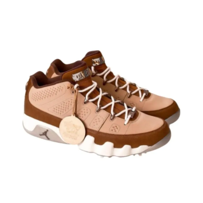 Jordan Air Jordan 9 Vintage Basketball Shoes Men Mid Top Brown Pink-2