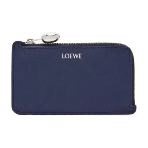 LOEWE Calfskin Card Holder Women's Dark Blue