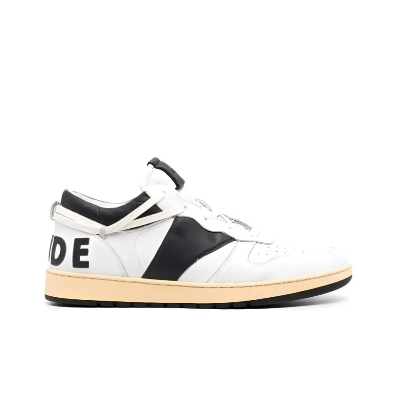 RHUDE Rhecess Low Top Stylish Skateboarding Shoes Men's White Black-1
