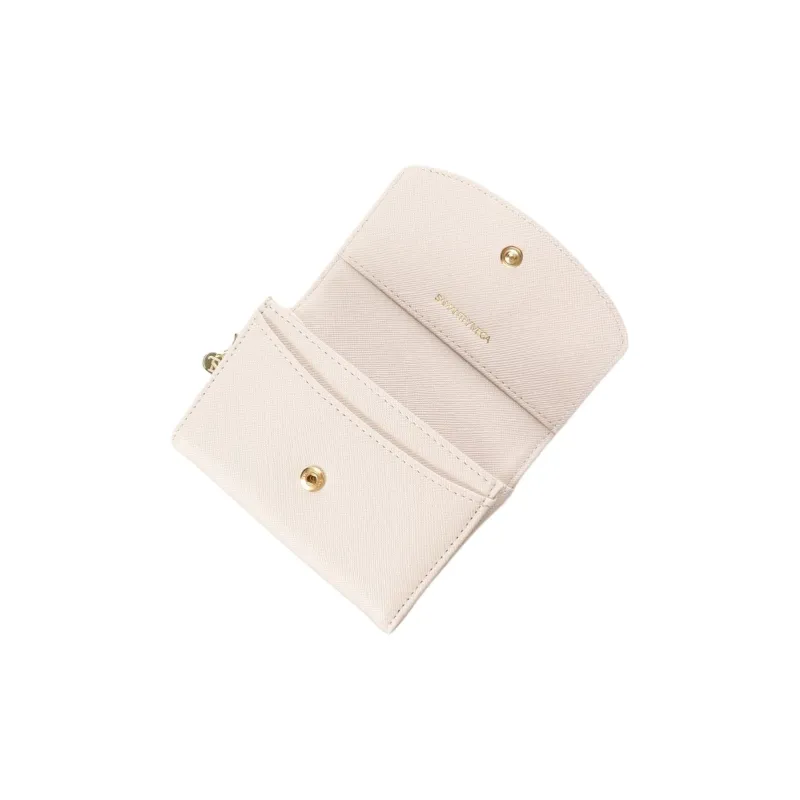 SAMANTHA THAVASA Synthetic Leather Card Holder Women's Ecru-6