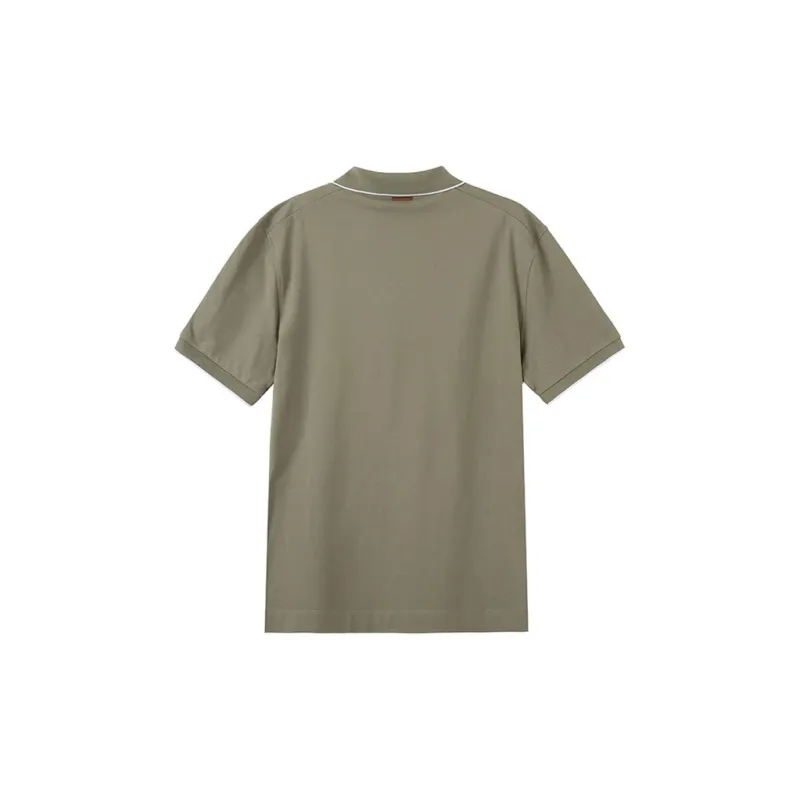 Zegna SS24 Polo Shirt Men's Olive Green-1