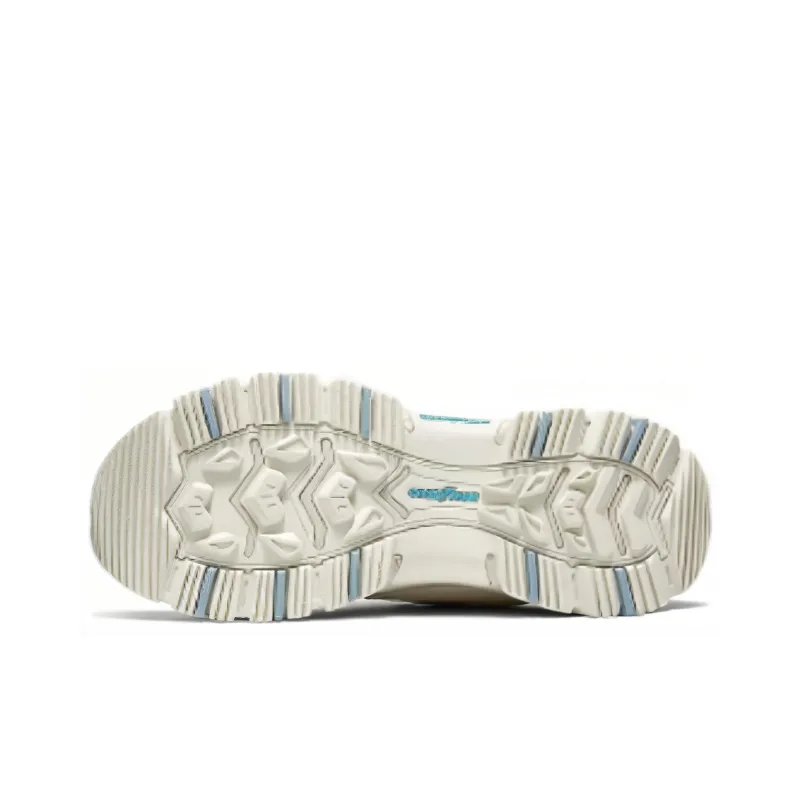 Skechers Cushioning Wear Resistant Low Top Chunky Sneakers Women's White Green-4