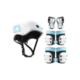 Upgraded Protective[Professional Helmet Protective Gear 7 Pcs Set]Sky Blue
