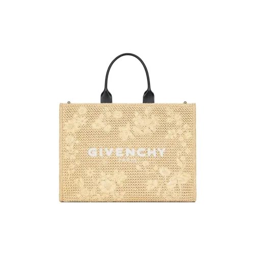 Givenchy G Tote Raffia With Viscose Tote Bag, Shopping Bag, Shoulder Bag, Handbag Medium Size Women's Natural