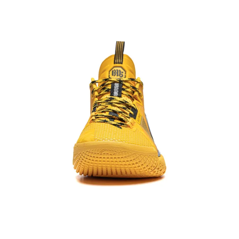 LiNing Anti five 4 Cushioned Wear Resistant Breathable Mid Top Basketball Shoes Men's Yellow-4