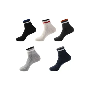 H YXIANG Mid Calf Socks Men's 5 Pack Multicolor