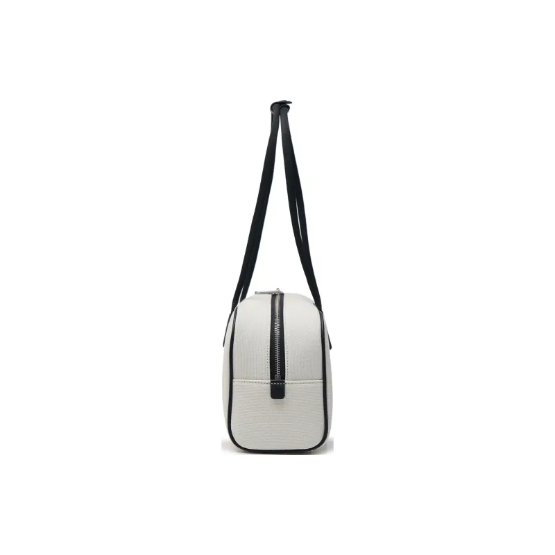 MLB Artificial Leather Shoulder Bag Shoulder Bag Toast Bowling Bag Unisex Cream White-2