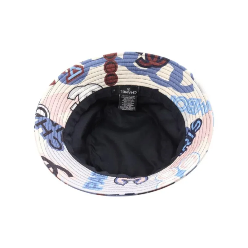 CHANEL 1986-1988 Logo-print Bucket Hat-2