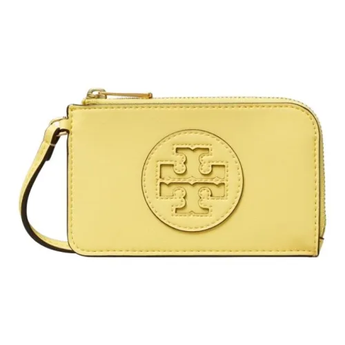 TORY BURCH Ella Leather Card Holder Women's Lemon